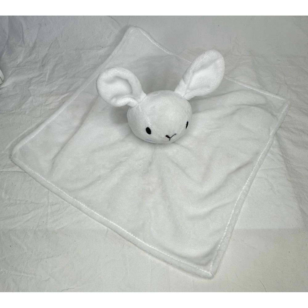 Baby Essentials Security Blanket White Bunny Rabbit Soft Lovey